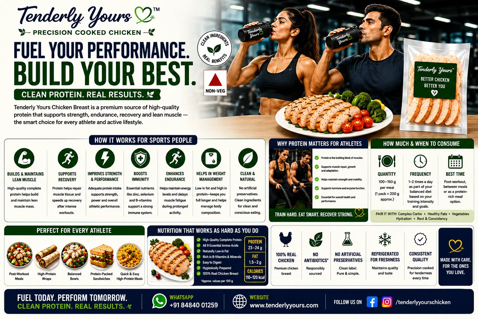 Fuel your performance with clean protein from Tenderly Yours chicken